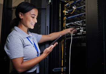 server-room-tablet-and-engineer-woman-with-connec-2023-02-25-00-39-50-utc